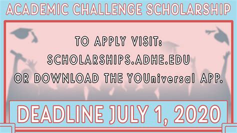 Apply for The Academic Challenge Scholarship.